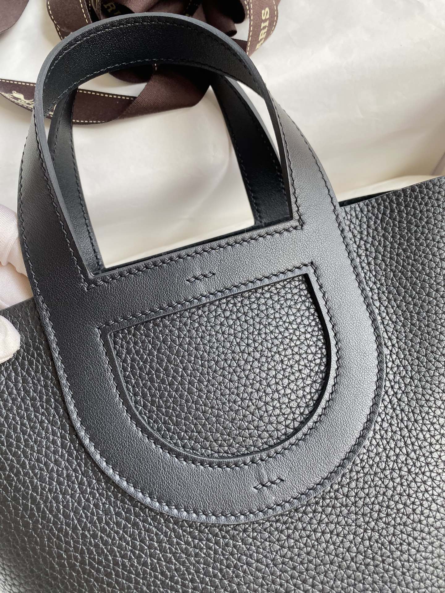 Hermes In The Loop 18 Bag In Black Clemence Leather